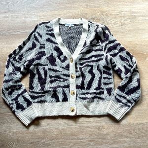Madewell Zebra Print Mohair Cardigan